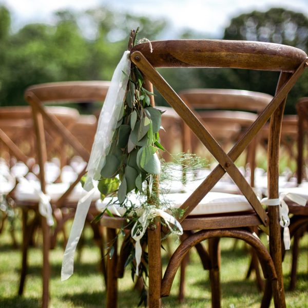 Chaise Croisée en Résine Chêne Blond