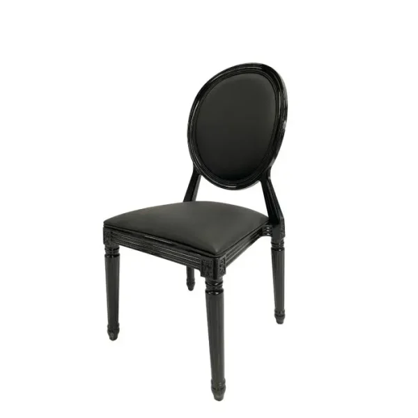 Chaise Louis en Résine Noire - Image 2